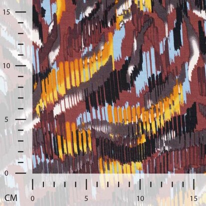 Quality PC2522-360D Viscose stretch print 98% Viscose - 2% Spandex Typhoon cognac