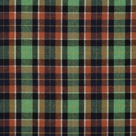 Verhees  04245.002 FLANNEL CHECKS YARN DYED MINT/BLACK/BROWN 65%PL 35%CO