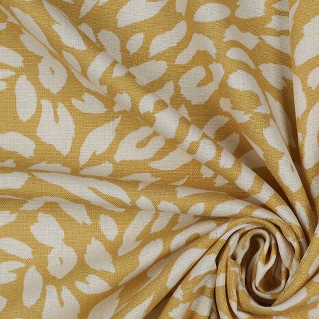 Verhees 04738.001 LINEN VISCOSE ANIMAL YELLOW 70%VI/30%LI